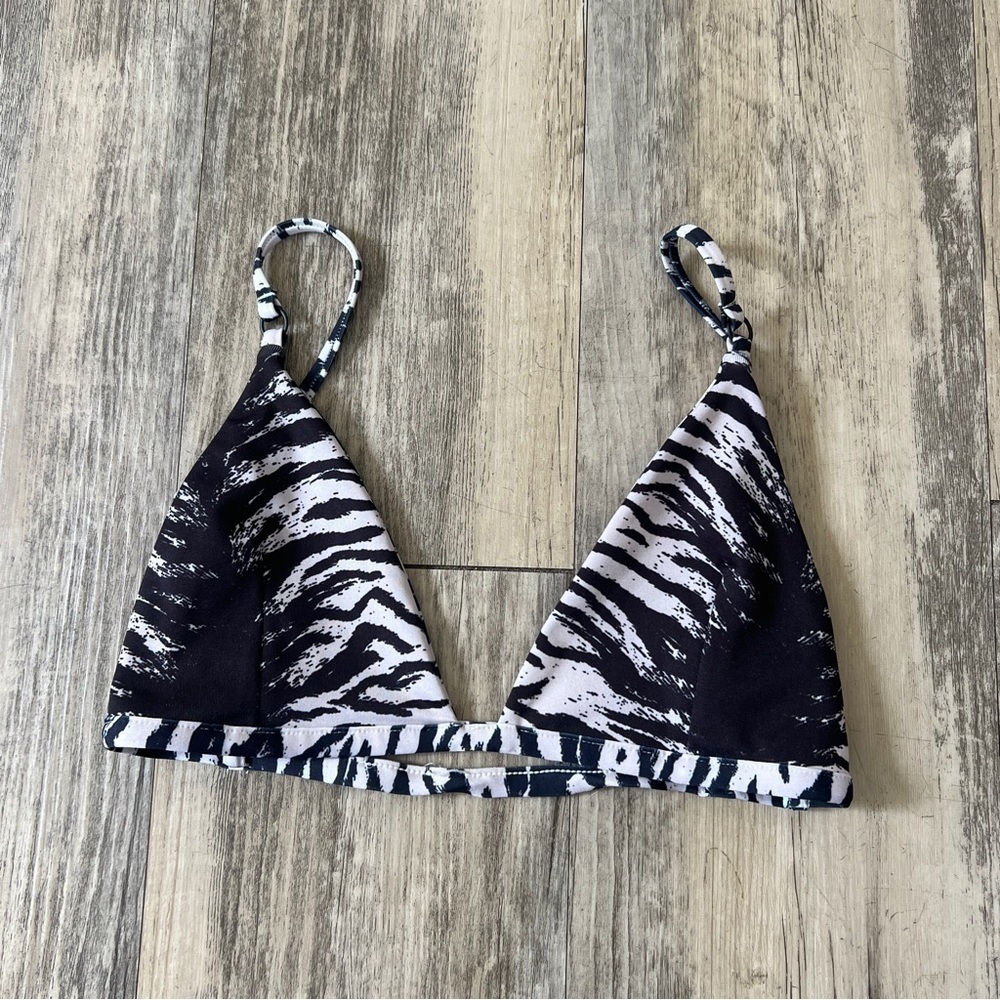 Stone Fox Swim Zebra Print Triangle Top